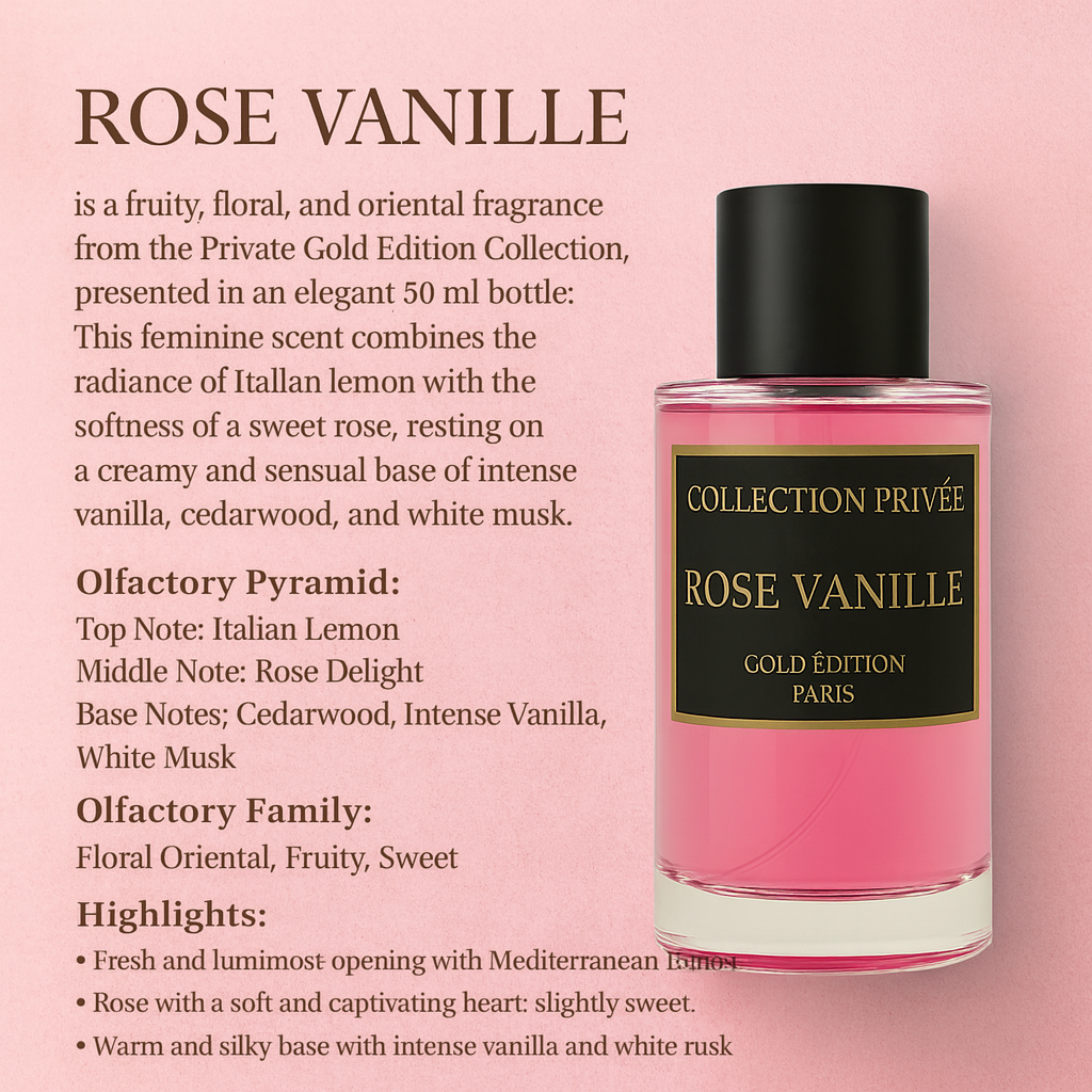ROSE VANILLA 50ml Eau De Parfum Pour Femme